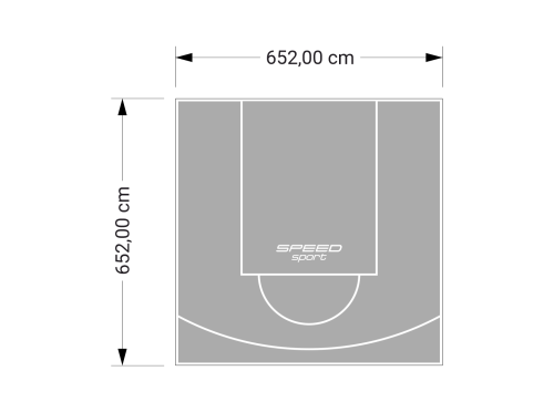 43M2/652X652CM SZARE BOISKO DO KOSZYKÓWKI SPEEDSPORT HEXA POWER PRO