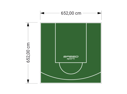 43M2/652X652CM ZIELONE BOISKO DO KOSZYKÓWKI SPEEDSPORT HEXA POWER PRO