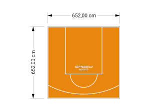 43M2/652X652CM POMARAŃCZOWE BOISKO DO KOSZYKÓWKI SPEEDSPORT HEXA POWER PRO