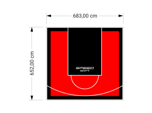 45M2/652X683CM CZERWONO-CZARNE BOISKO DO KOSZYKÓWKI SPEEDSPORT HEXA POWER PRO