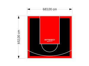 45M2/652X683CM CZARNO-CZERWONE BOISKO DO KOSZYKÓWKI SPEEDSPORT HEXA POWER PRO