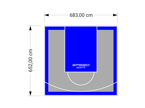45M2/652X683CM SZARO-NIEBIESKIE BOISKO DO KOSZYKÓWKI SPEEDSPORT HEXA POWER PRO