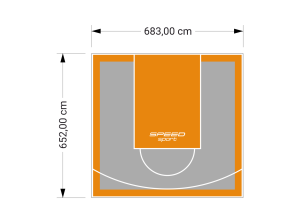 45M2/652X683CM SZARO-POMARAŃCZOWE BOISKO DO KOSZYKÓWKI SPEEDSPORT HEXA POWER PRO