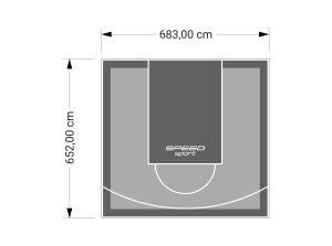 45M2/652X683CM SZARO-GRAFITOWE BOISKO DO KOSZYKÓWKI SPEEDSPORT HEXA POWER PRO