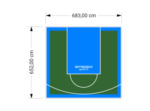 45M2/652X683CM ZIELONO-BŁĘKITNE BOISKO DO KOSZYKÓWKI SPEEDSPORT HEXA POWER PRO