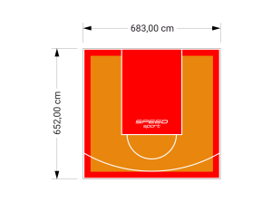 45M2/652X683CM POMARAŃCZOWO-CZERWONE BOISKO DO KOSZYKÓWKI SPEEDSPORT HEXA POWER PRO