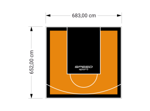45M2/652X683CM POMARAŃCZOWO-CZARNE BOISKO DO KOSZYKÓWKI SPEEDSPORT HEXA POWER PRO