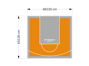 45M2/652X683CM POMARAŃCZOWO-SZARE BOISKO DO KOSZYKÓWKI SPEEDSPORT HEXA POWER PRO