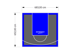 45M2/652X683CM GRAFITOWO-NIEBIESKIE BOISKO DO KOSZYKÓWKI SPEEDSPORT HEXA POWER PRO