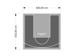 45M2/652X683CM GRAFITOWO-SZARE BOISKO DO KOSZYKÓWKI SPEEDSPORT HEXA POWER PRO