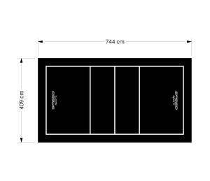 30M2/744X409CM CZARNE BOISKO DO SIATKÓWKI SPEEDSPORT HEXA POWER PRO