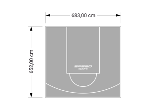 45M2/652X683CM SZARE BOISKO DO KOSZYKÓWKI SPEEDSPORT HEXA POWER PRO