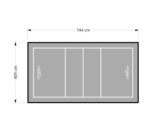 30M2/744X409CM SZARE BOISKO DO SIATKÓWKI SPEEDSPORT HEXA POWER PRO