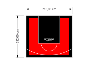 47M2/652X713CM CZERWONO-CZARNE BOISKO DO KOSZYKÓWKI SPEEDSPORT HEXA POWER PRO