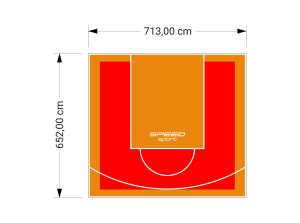 47M2/652X713CM CZERWONO-POMARAŃCZOWE BOISKO DO KOSZYKÓWKI SPEEDSPORT HEXA POWER PRO