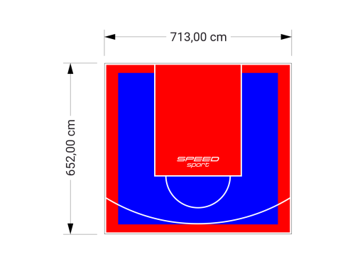 47M2/652X713CM NIEBIESKO-CZERWONE BOISKO DO KOSZYKÓWKI SPEEDSPORT HEXA POWER PRO