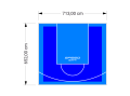 47M2/652X713CM NIEBIESKO-BŁĘKITNE BOISKO DO KOSZYKÓWKI SPEEDSPORT HEXA POWER PRO
