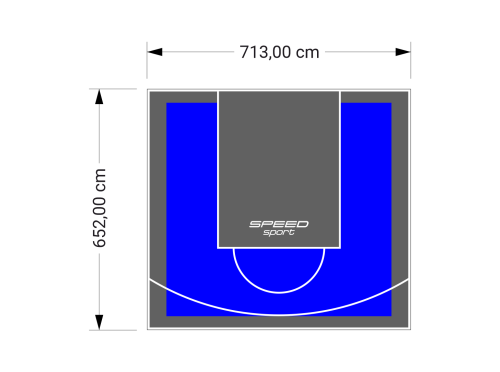 47M2/652X713CM NIEBIESKO-GRAFITOWE BOISKO DO KOSZYKÓWKI SPEEDSPORT HEXA POWER PRO
