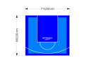47M2/652X713CM BŁĘKITNO-NIEBIESKIE BOISKO DO KOSZYKÓWKI SPEEDSPORT HEXA POWER PRO