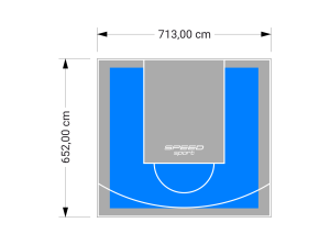47M2/652X713CM BŁĘKITNO-SZARE BOISKO DO KOSZYKÓWKI SPEEDSPORT HEXA POWER PRO