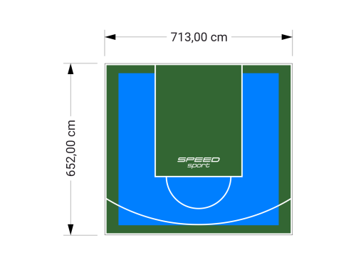 47M2/652X713CM BŁĘKITNO-ZIELONE BOISKO DO KOSZYKÓWKI SPEEDSPORT HEXA POWER PRO