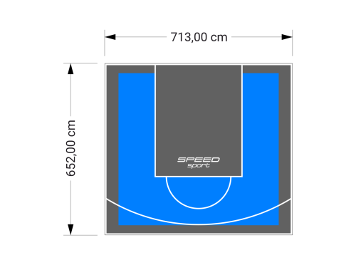 47M2/652X713CM BŁĘKITNO-GRAFITOWE BOISKO DO KOSZYKÓWKI SPEEDSPORT HEXA POWER PRO