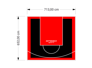 47M2/652X713CM CZARNO-CZERWONE BOISKO DO KOSZYKÓWKI SPEEDSPORT HEXA POWER PRO