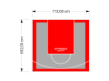 47M2/652X713CM SZARO-CZERWONE BOISKO DO KOSZYKÓWKI SPEEDSPORT HEXA POWER PRO