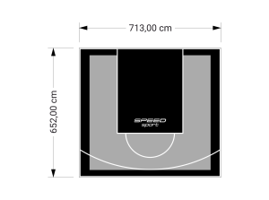 47M2/652X713CM SZARO-CZARNE BOISKO DO KOSZYKÓWKI SPEEDSPORT HEXA POWER PRO