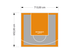 47M2/652X713CM SZARO-POMARAŃCZOWE BOISKO DO KOSZYKÓWKI SPEEDSPORT HEXA POWER PRO