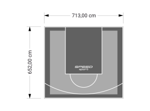 47M2/652X713CM SZARO-GRAFITOWE BOISKO DO KOSZYKÓWKI SPEEDSPORT HEXA POWER PRO