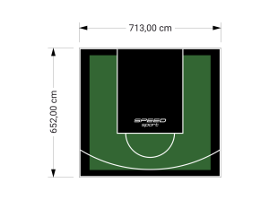 47M2/652X713CM ZIELONO-CZARNE BOISKO DO KOSZYKÓWKI SPEEDSPORT HEXA POWER PRO