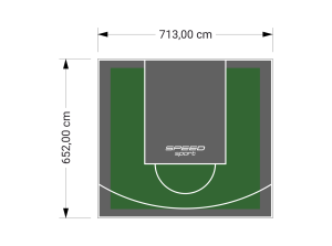 47M2/652X713CM ZIELONO-GRAFITOWE BOISKO DO KOSZYKÓWKI SPEEDSPORT HEXA POWER PRO