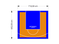 47M2/652X713CM POMARAŃCZOWO-NIEBIESKIE BOISKO DO KOSZYKÓWKI SPEEDSPORT HEXA POWER PRO