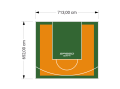 47M2/652X713CM POMARAŃCZOWO-ZIELONE BOISKO DO KOSZYKÓWKI SPEEDSPORT HEXA POWER PRO