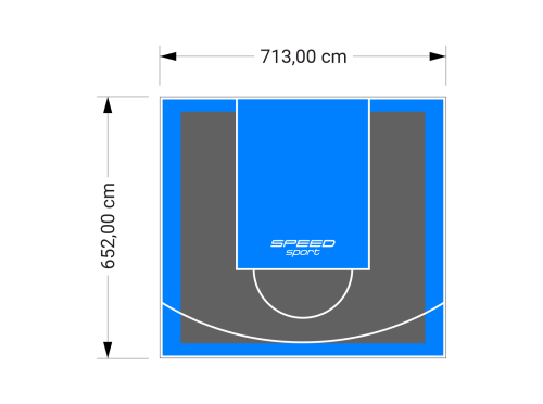 47M2/652X713CM GRAFITOWO-BŁĘKITNE BOISKO DO KOSZYKÓWKI SPEEDSPORT HEXA POWER PRO