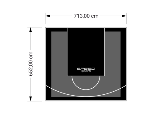 47M2/652X713CM GRAFITOWO-CZARNE BOISKO DO KOSZYKÓWKI SPEEDSPORT HEXA POWER PRO