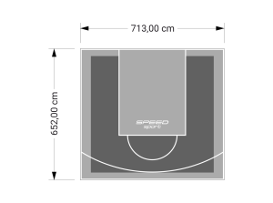 47M2/652X713CM GRAFITOWO-SZARE BOISKO DO KOSZYKÓWKI SPEEDSPORT HEXA POWER PRO