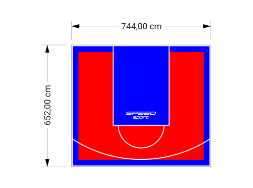 49M2/652X744CM CZERWONO-NIEBIESKIE BOISKO DO KOSZYKÓWKI SPEEDSPORT HEXA POWER PRO