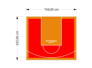49M2/652X744CM CZERWONO-POMARAŃCZOWE BOISKO DO KOSZYKÓWKI SPEEDSPORT HEXA POWER PRO