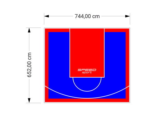 49M2/652X744CM NIEBIESKO-CZERWONE BOISKO DO KOSZYKÓWKI SPEEDSPORT HEXA POWER PRO