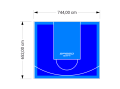 49M2/652X744CM NIEBIESKO-BŁĘKITNE BOISKO DO KOSZYKÓWKI SPEEDSPORT HEXA POWER PRO