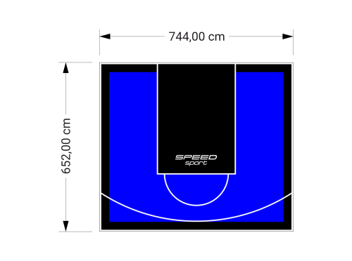 49M2/652X744CM NIEBIESKO-CZARNE BOISKO DO KOSZYKÓWKI SPEEDSPORT HEXA POWER PRO