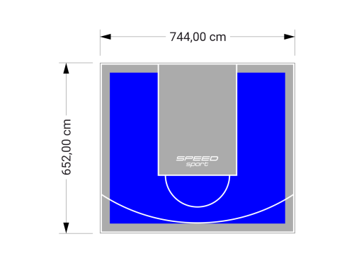 49M2/652X744CM NIEBIESKO-SZARE BOISKO DO KOSZYKÓWKI SPEEDSPORT HEXA POWER PRO