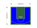 49M2/652X744CM NIEBIESKO-ZIELONE BOISKO DO KOSZYKÓWKI SPEEDSPORT HEXA POWER PRO