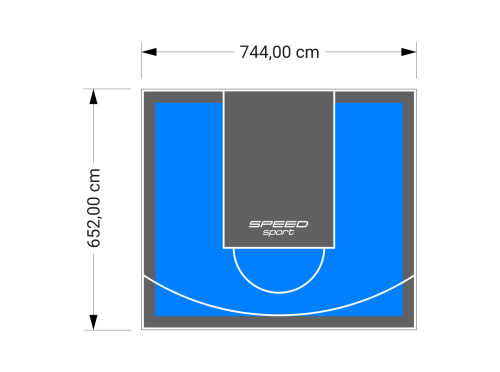 49M2/652X744CM BŁĘKITNO-GRAFITOWE BOISKO DO KOSZYKÓWKI SPEEDSPORT HEXA POWER PRO