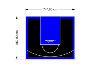 49M2/652X744CM CZARNO-NIEBIESKIE BOISKO DO KOSZYKÓWKI SPEEDSPORT HEXA POWER PRO