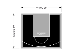 49M2/652X744CM CZARNO-SZARE BOISKO DO KOSZYKÓWKI SPEEDSPORT HEXA POWER PRO
