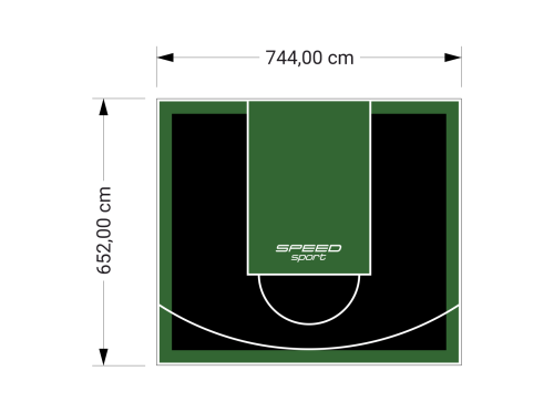 49M2/652X744CM CZARNO-ZIELONE BOISKO DO KOSZYKÓWKI SPEEDSPORT HEXA POWER PRO
