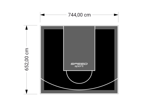 49M2/652X744CM CZARNO-GRAFITOWE BOISKO DO KOSZYKÓWKI SPEEDSPORT HEXA POWER PRO